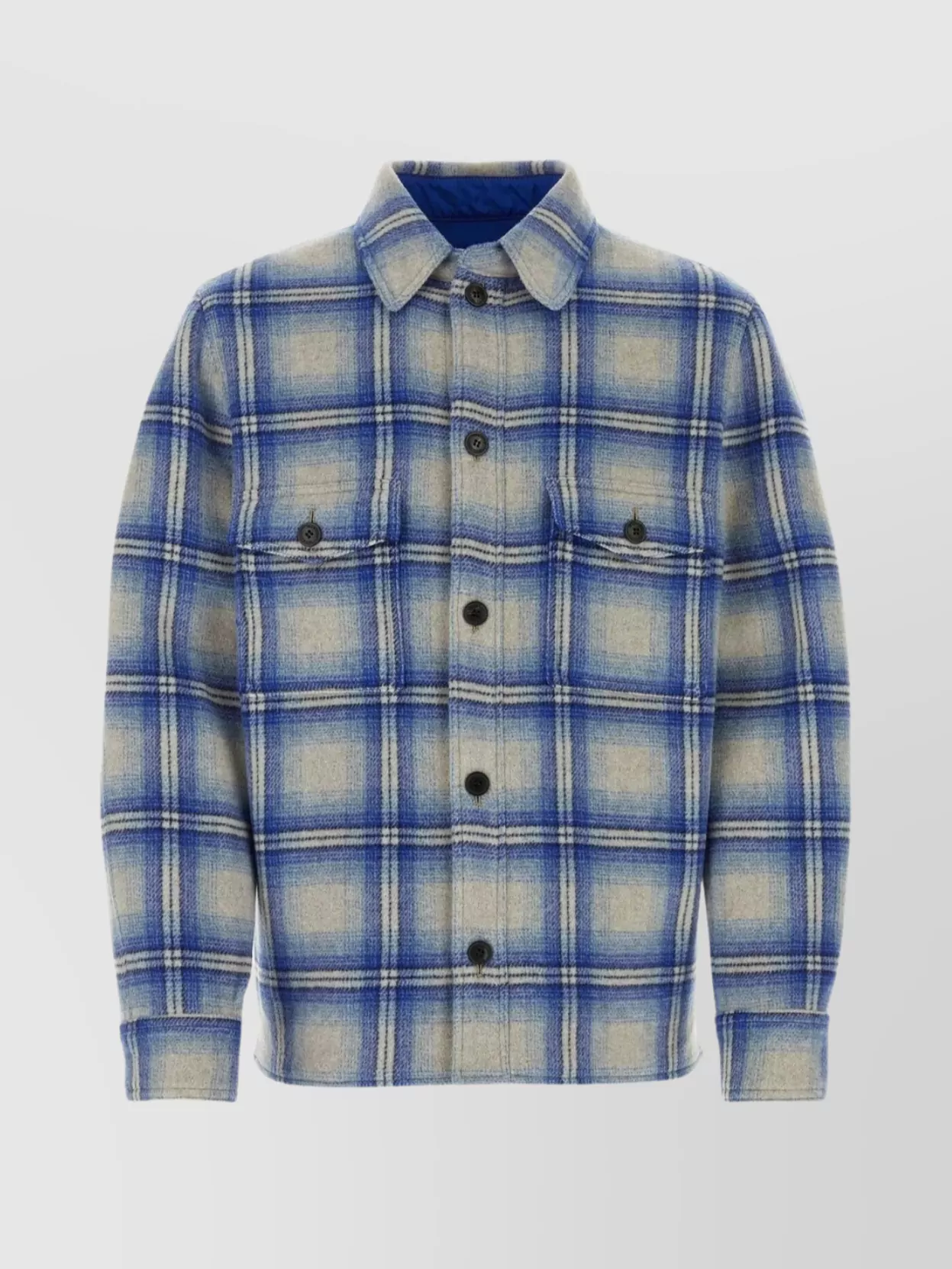 Shop Isabel Marant Wool Blend Embroidered Kervon Shirt In Blue