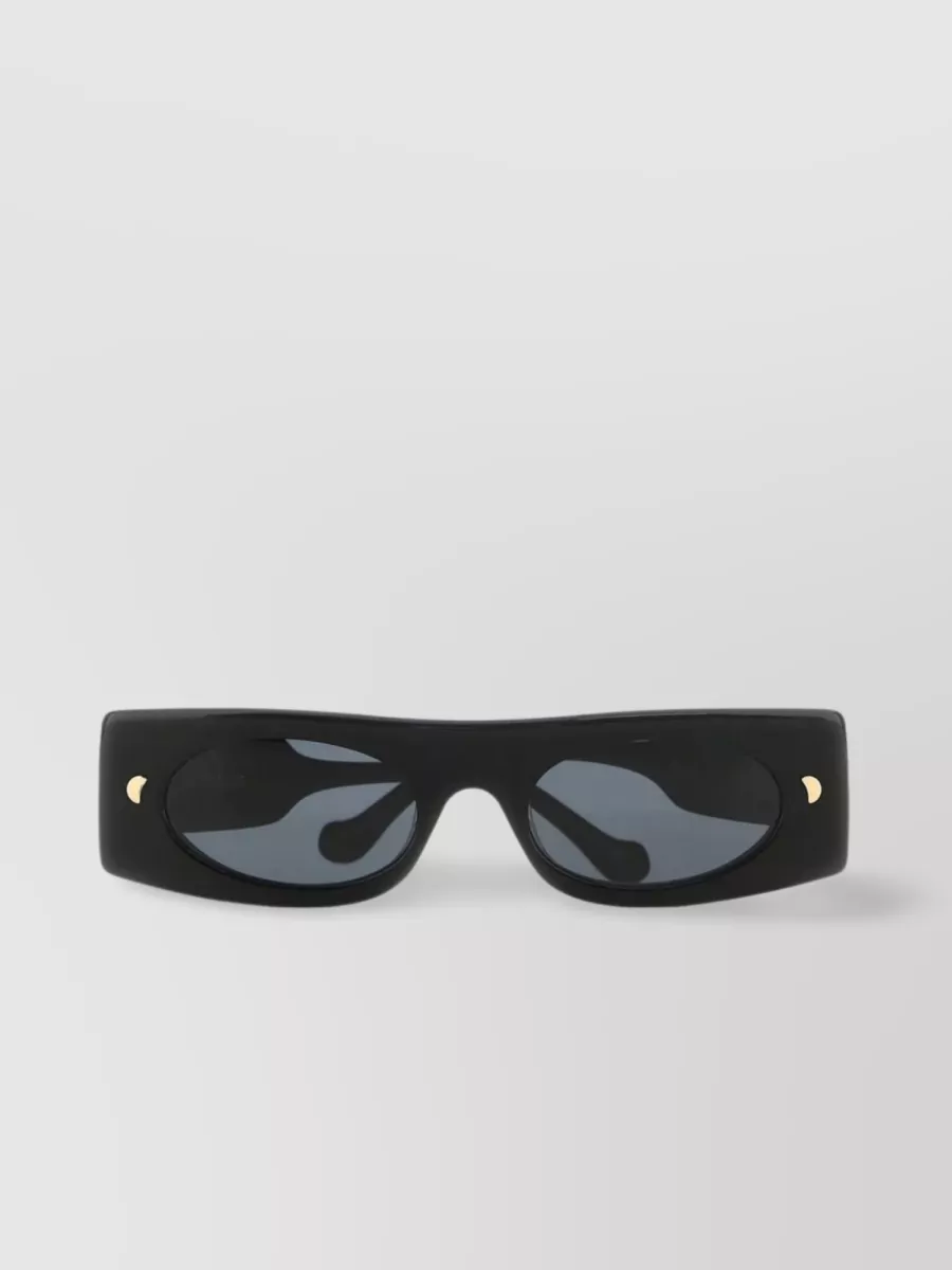 Shop Nanushka Squared Frame Bio-acetate Sunglasses In Black
