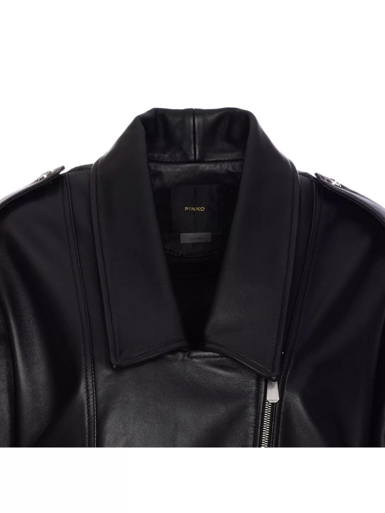 Pinko Waist Belted Jacket With Epaulettes And Pockets