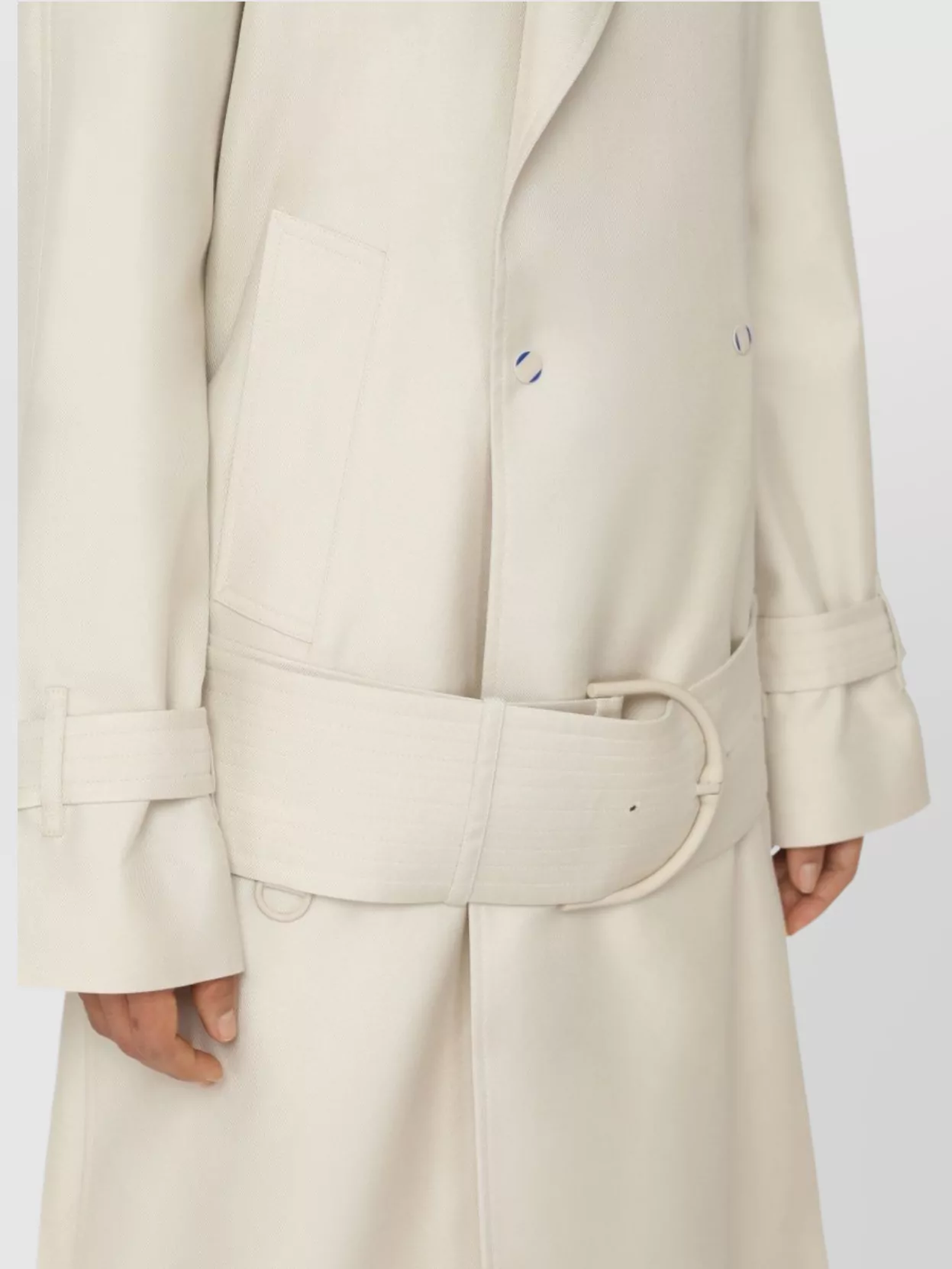 Burberry Silk Trench Coat With Belt And Epaulettes