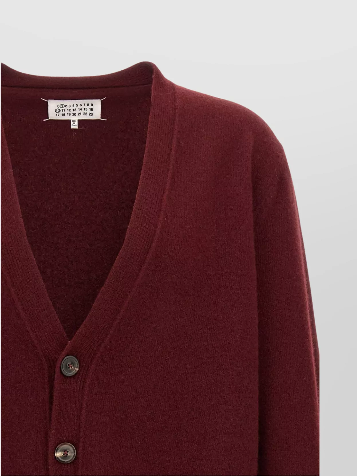 Maison Margiela Wool Cardigan With V-Neck And Back Detail