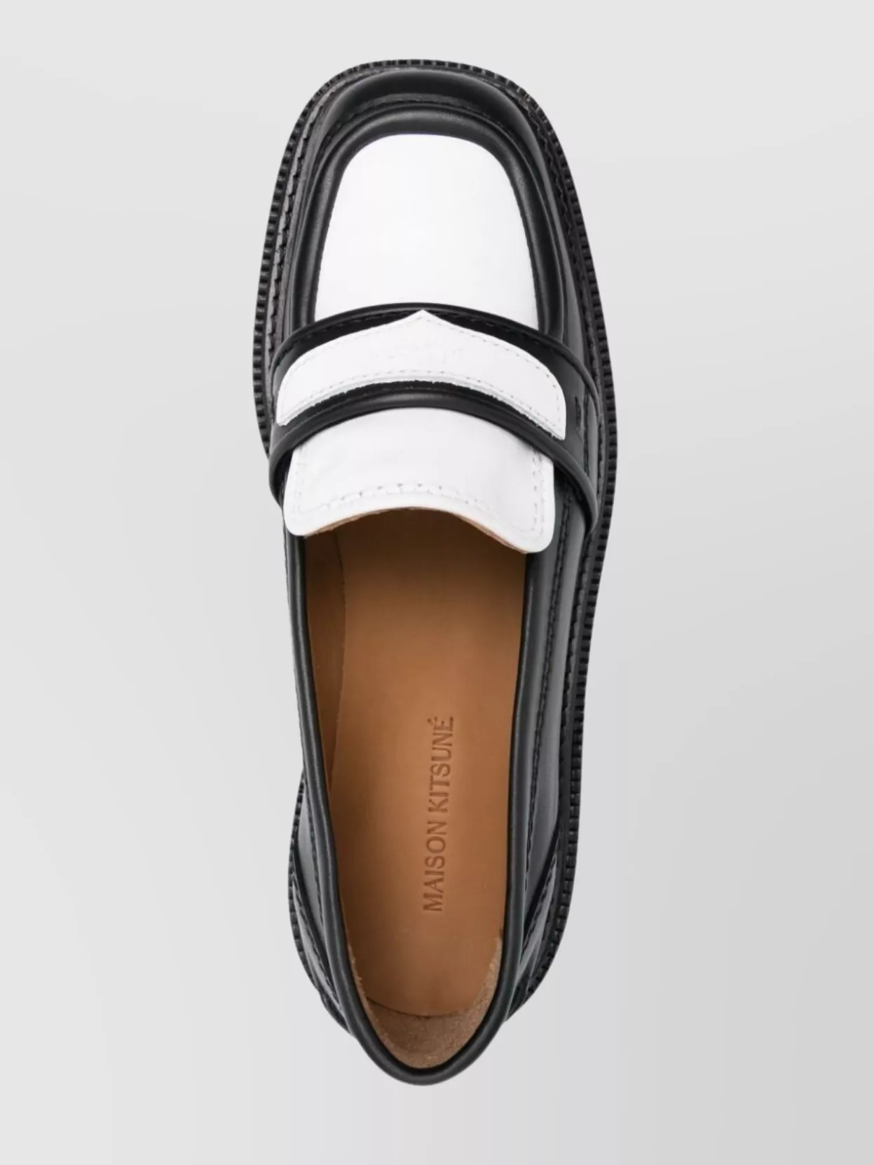 Maison Kitsuné Leather Loafers Contrasting Panels