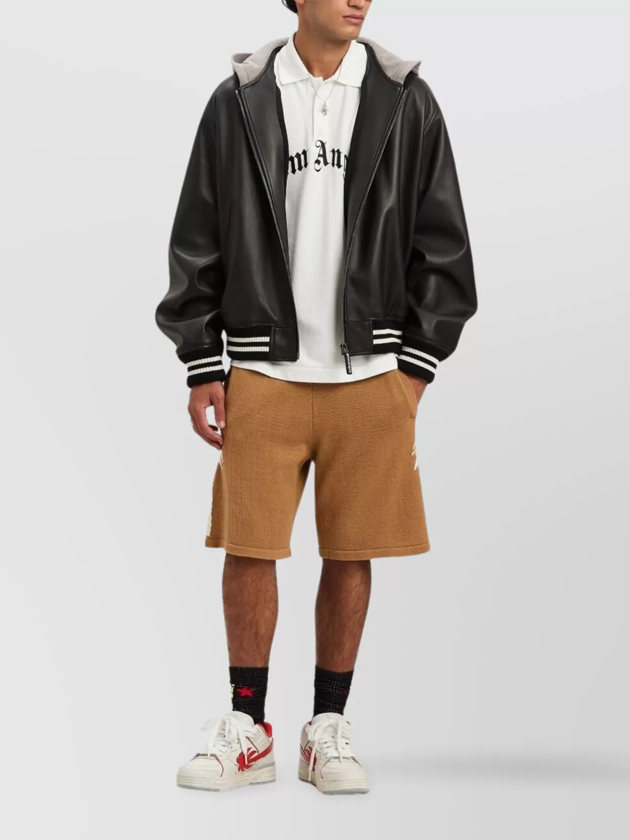 Palm Angels Polo Short Sleeve Curved Logo