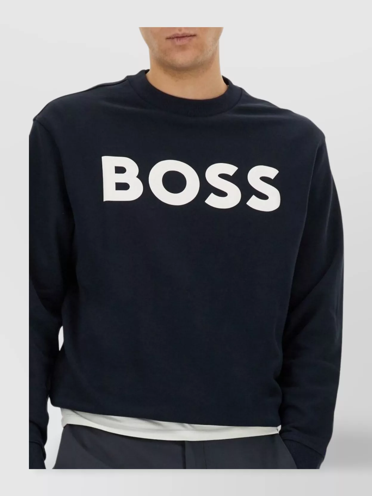 Hugo Boss Relaxed-fit Cotton-terry Sweatshirt With Rubber-print Logo