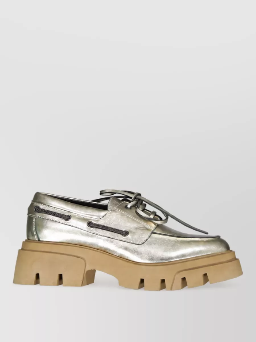 Brunello Cucinelli Leather Platform Loafers