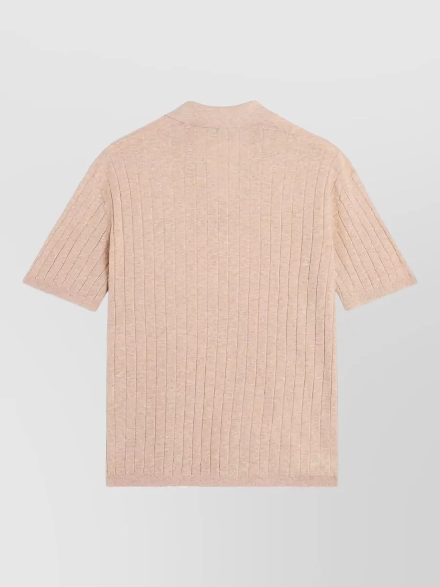 Maison Kitsuné Linen Cotton Short Sleeve Polo Shirt