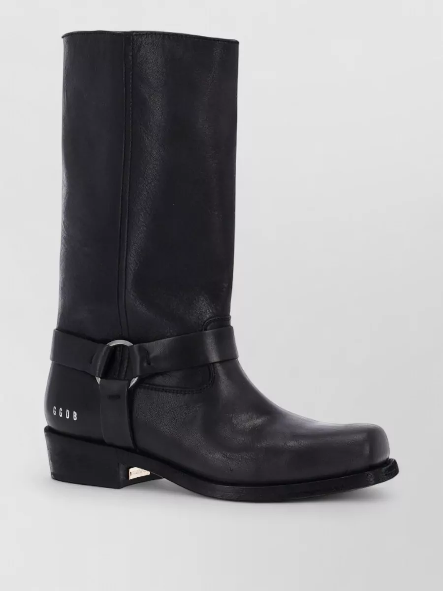 Golden Goose Leather Buckled Biker Ankle Boots