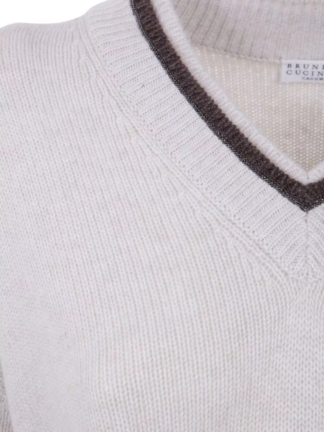 Brunello Cucinelli Cashmere V Neck Sweater Clothing In Gray