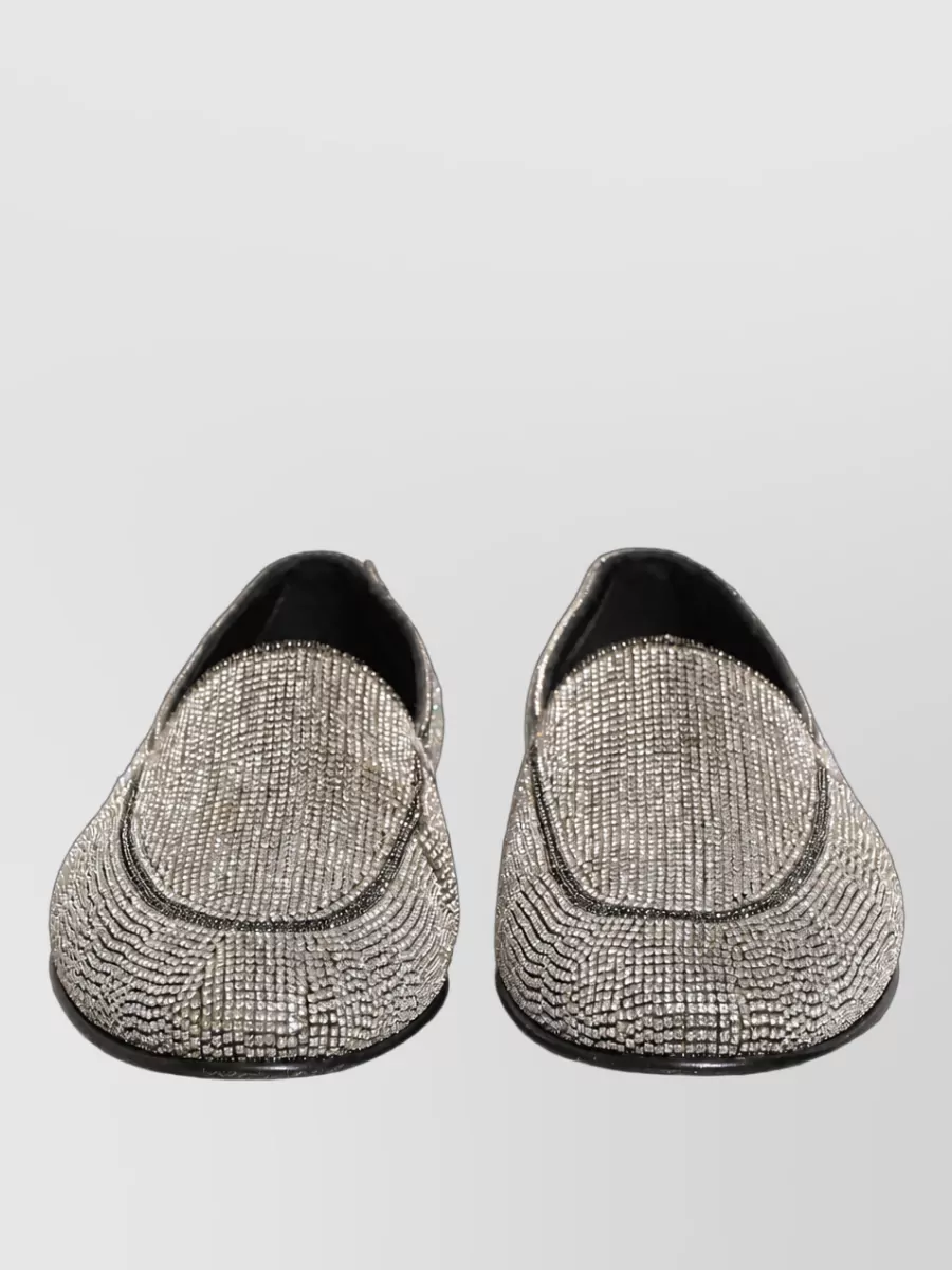 Dolce&Gabbana leather crystal embellished slippers