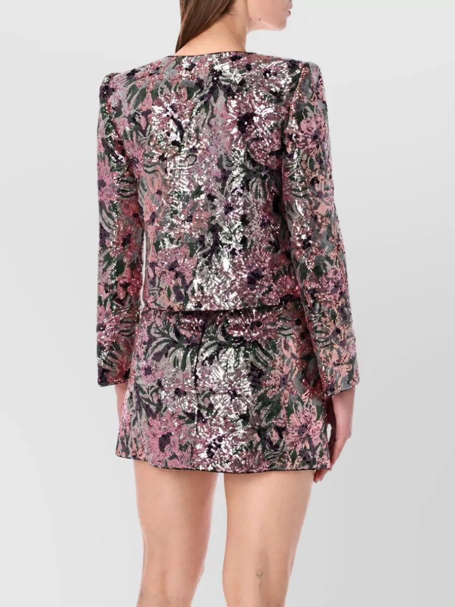 Self-Portrait Floral Sequin Jacket