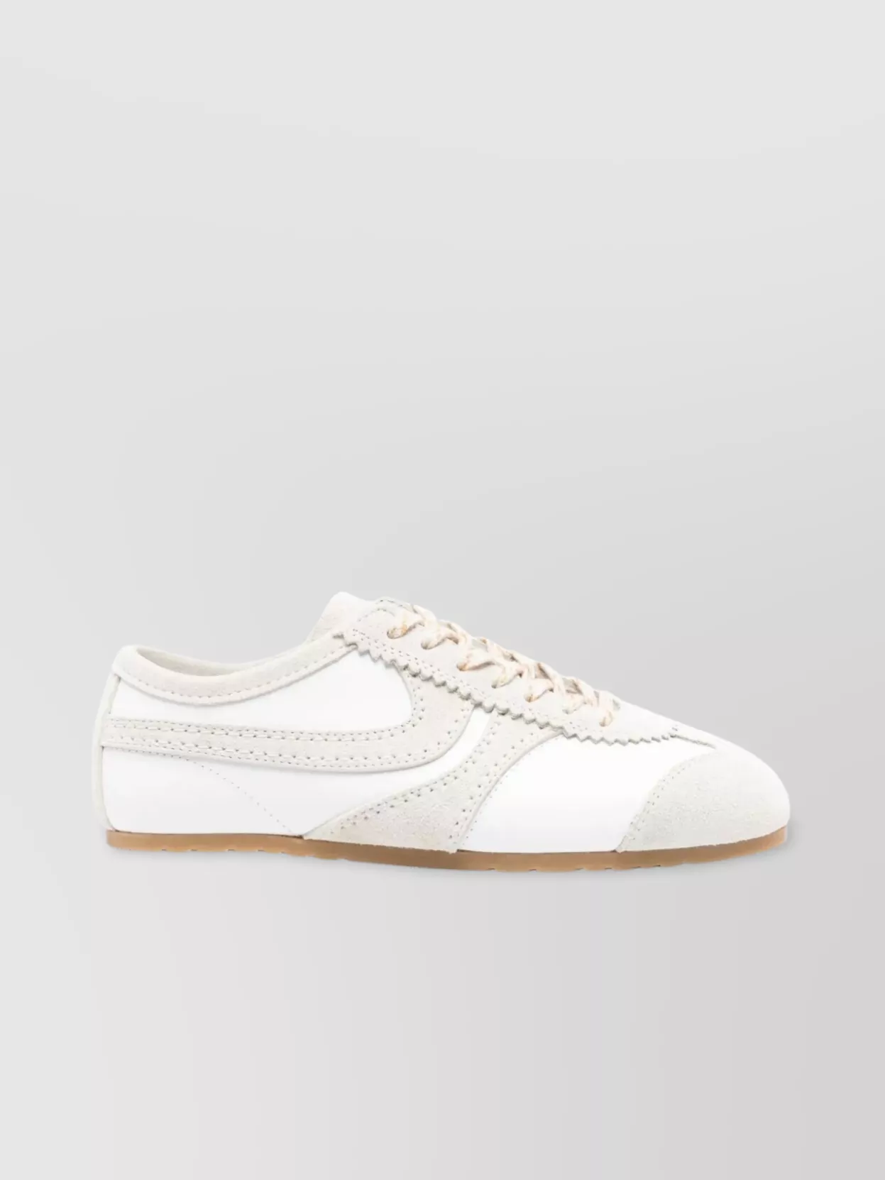 Dries Van Noten Sneakers In Leather Avec Inserts En Daim In White