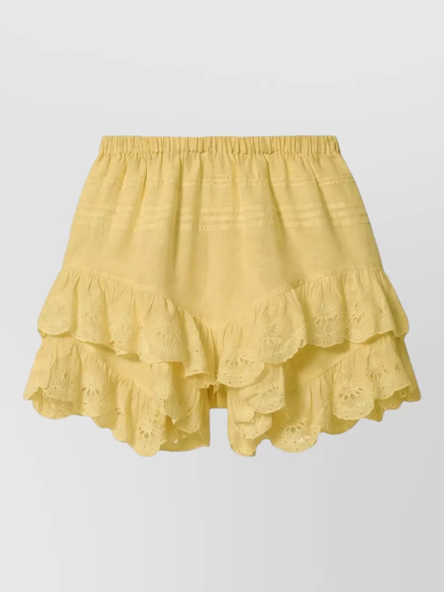 Isabel Marant Etoile Embroidered Cotton Mini Shorts