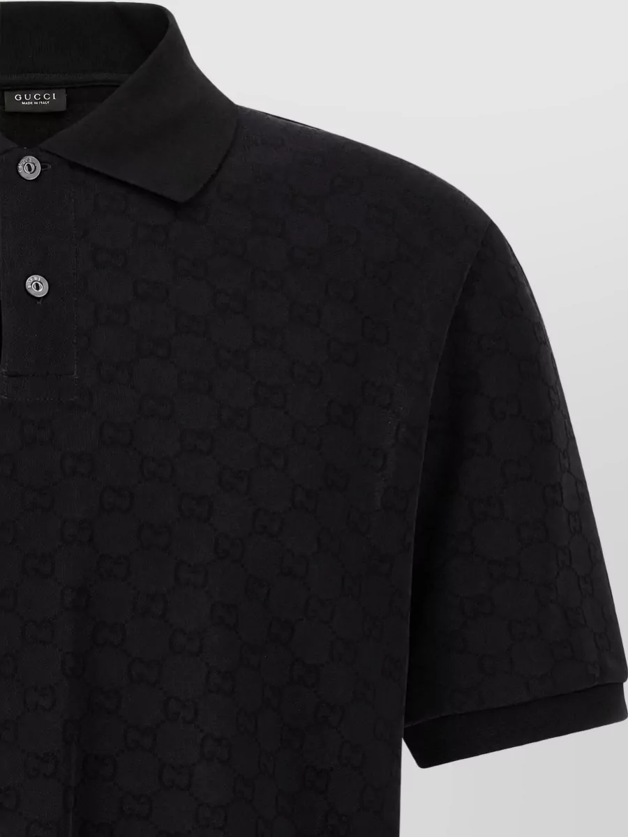 Gucci Jersey Gg Logo-Pattern Polo Shirt