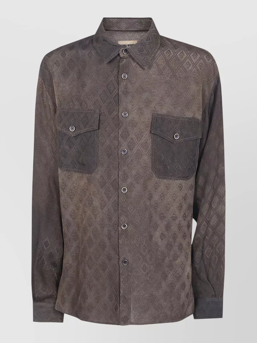 Uma Wang diamond-pattern button-down shirt