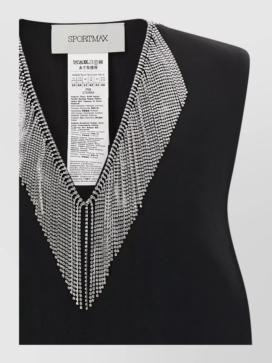 Sportmax Crystal-embellished v-neck sleeveless top