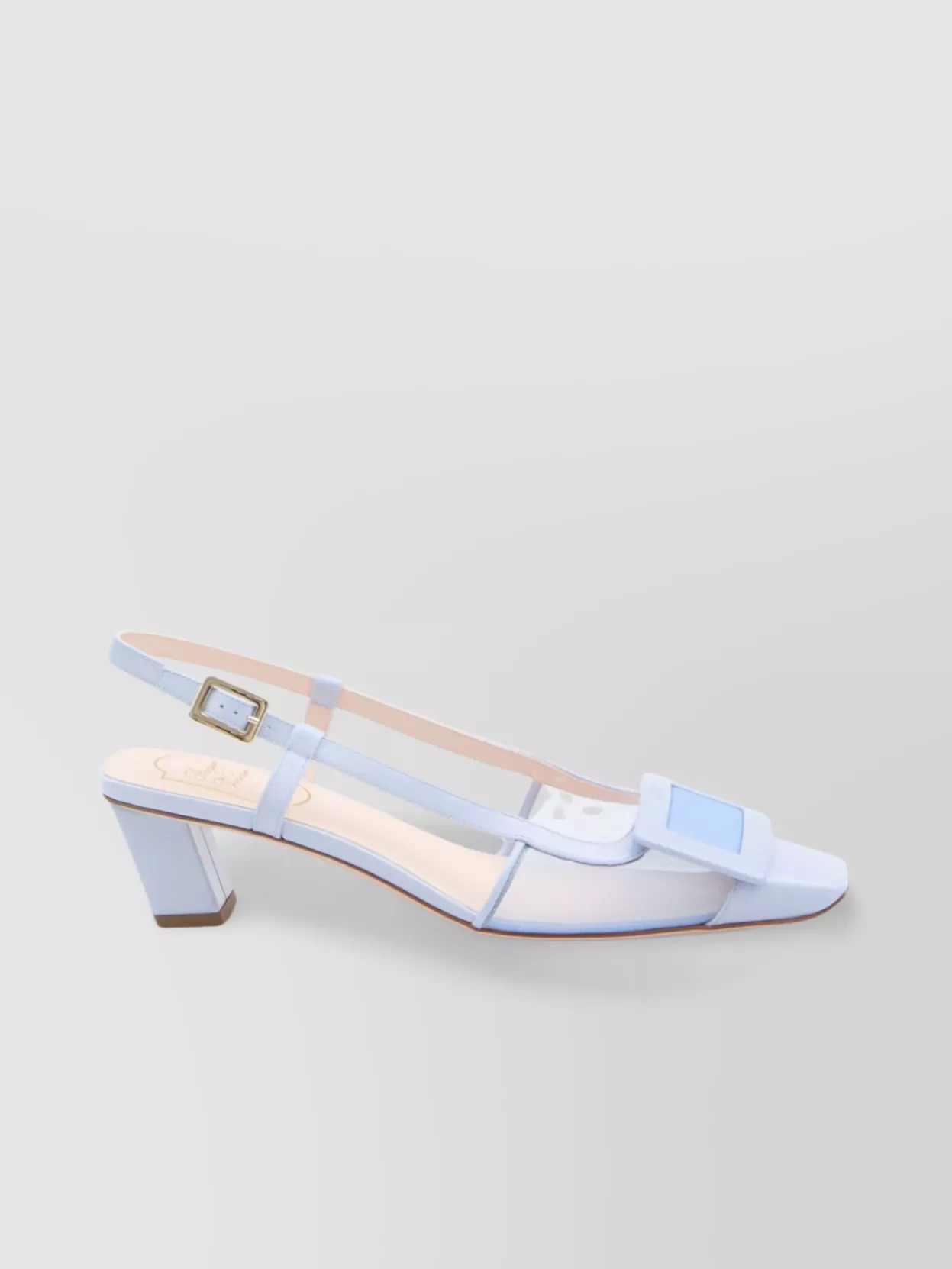 Roger Vivier Patent Leather Mesh Slingback Pumps