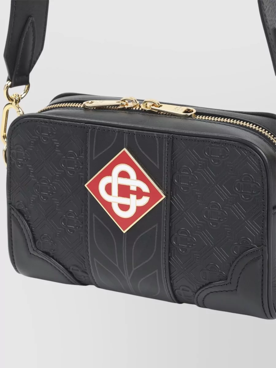 Casablanca Leather Monogram Crossbody Bag