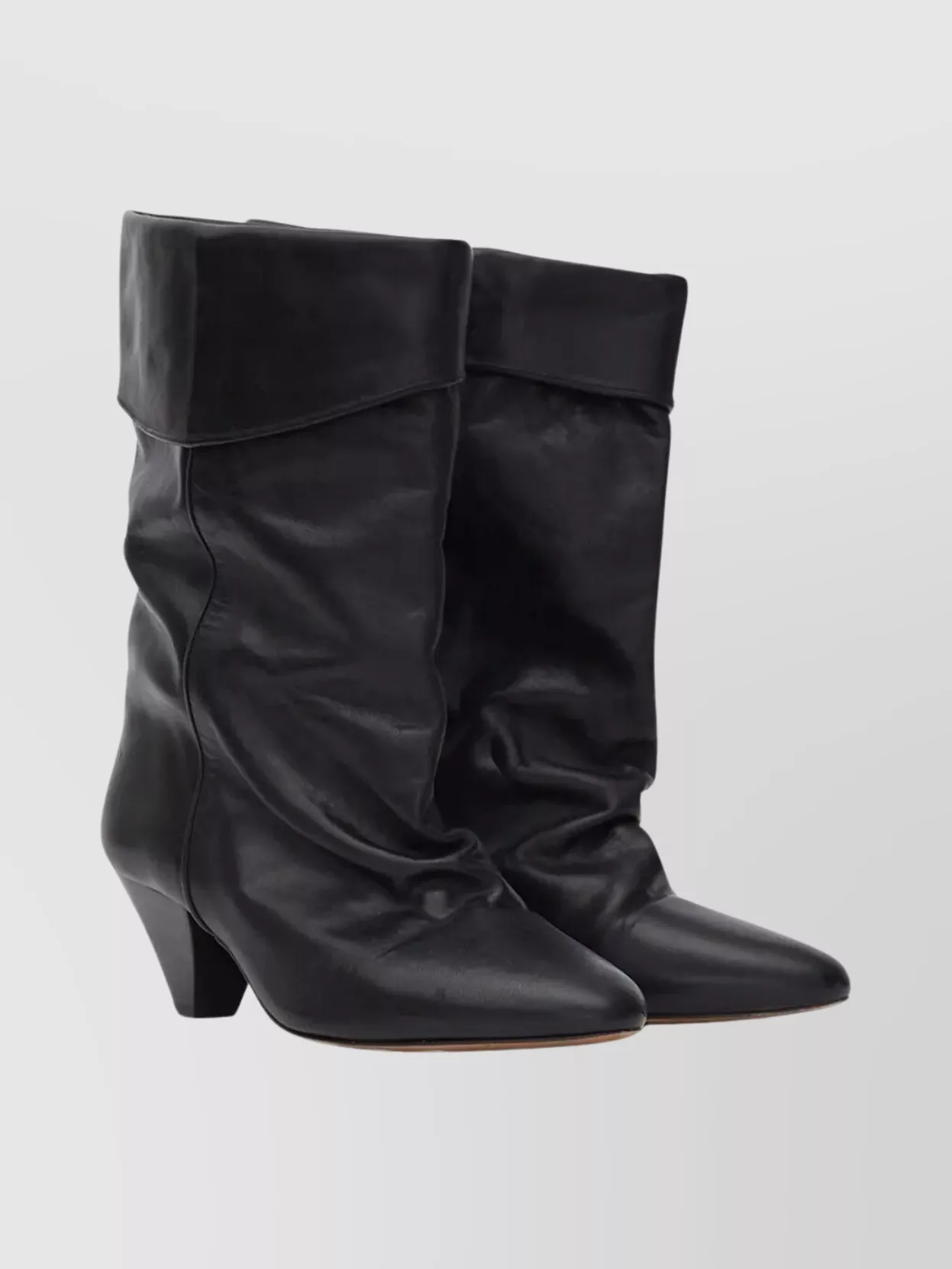 Isabel Marant Mid-Calf Pointed-Toe Calfskin Boots