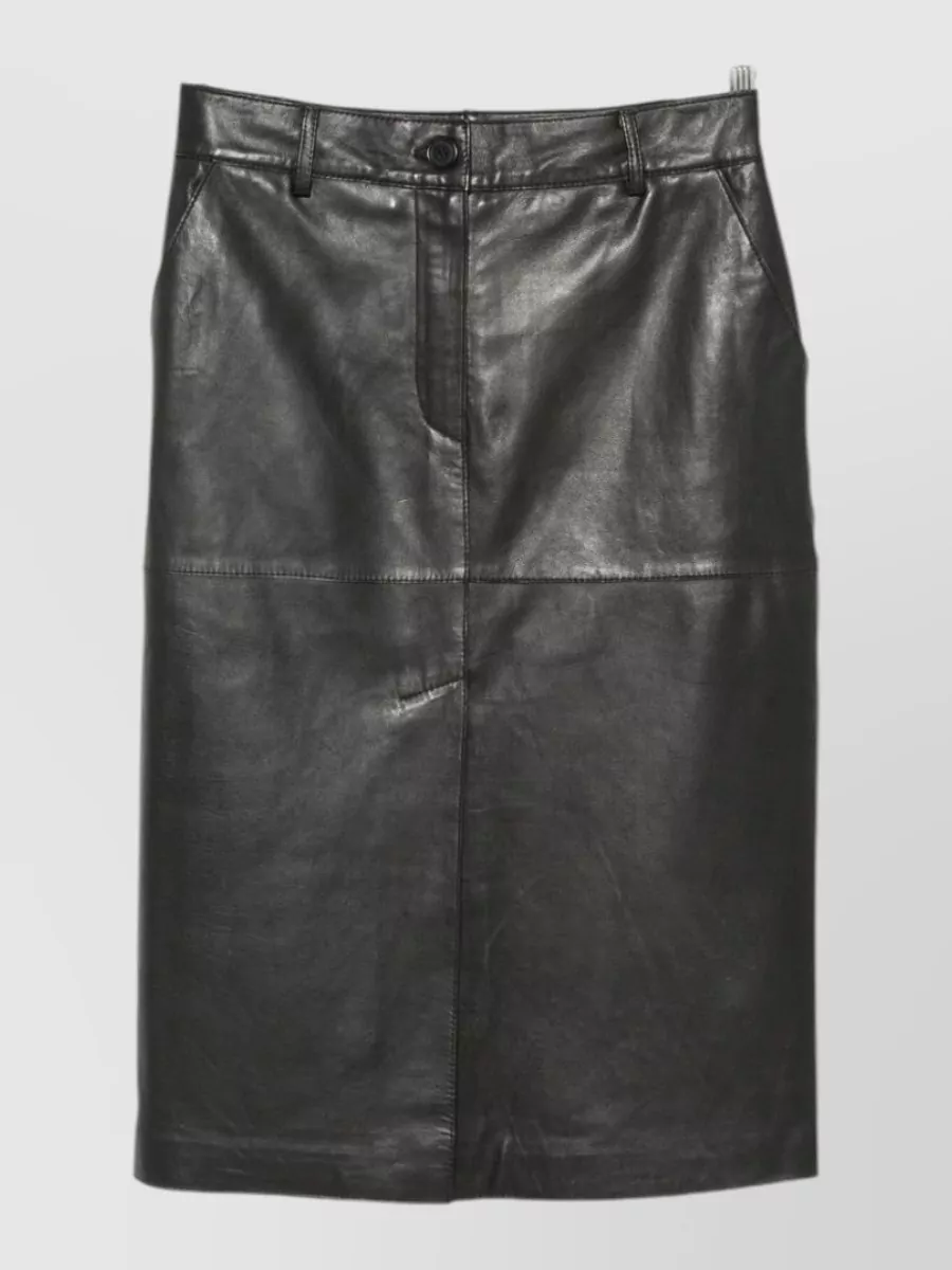 Parosh leather knee-length pencil skirt