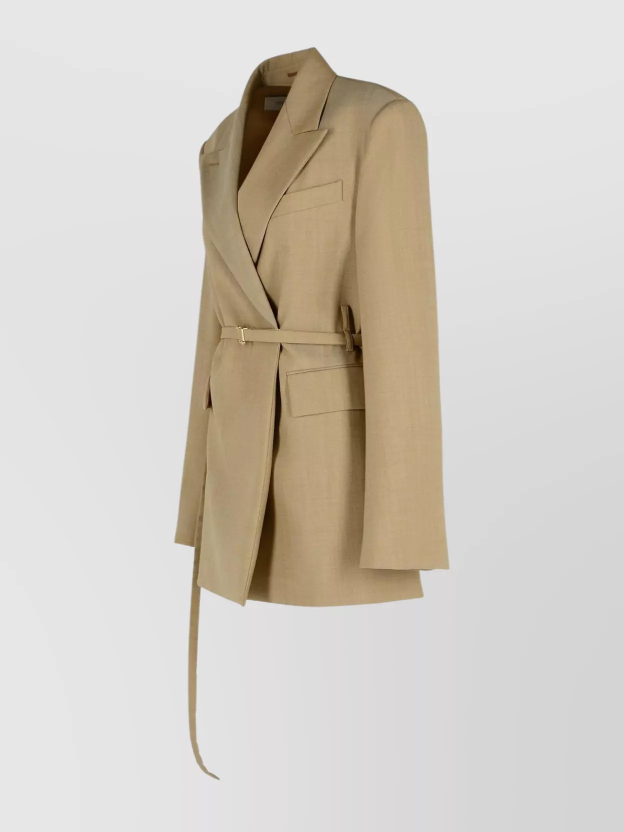 Sportmax Wool Blazer With Belted Waist And Flap Pockets