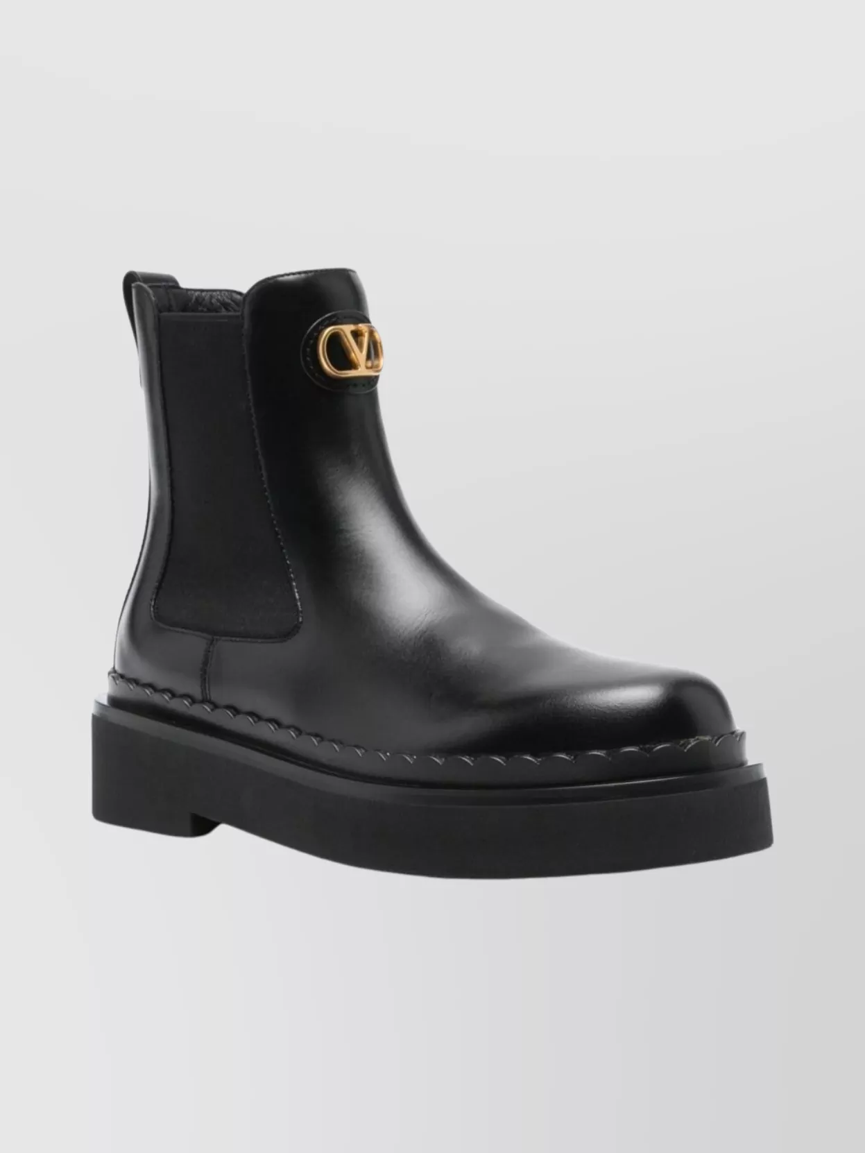 Valentino Stylish Platform Boots Featuring Elastic Panels In Black