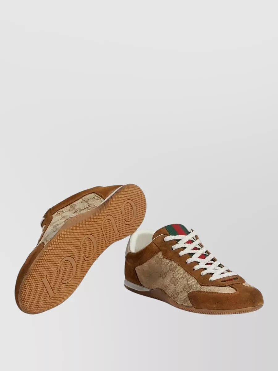 Gucci Low Top Sneakers Round Toe Rubber Sole