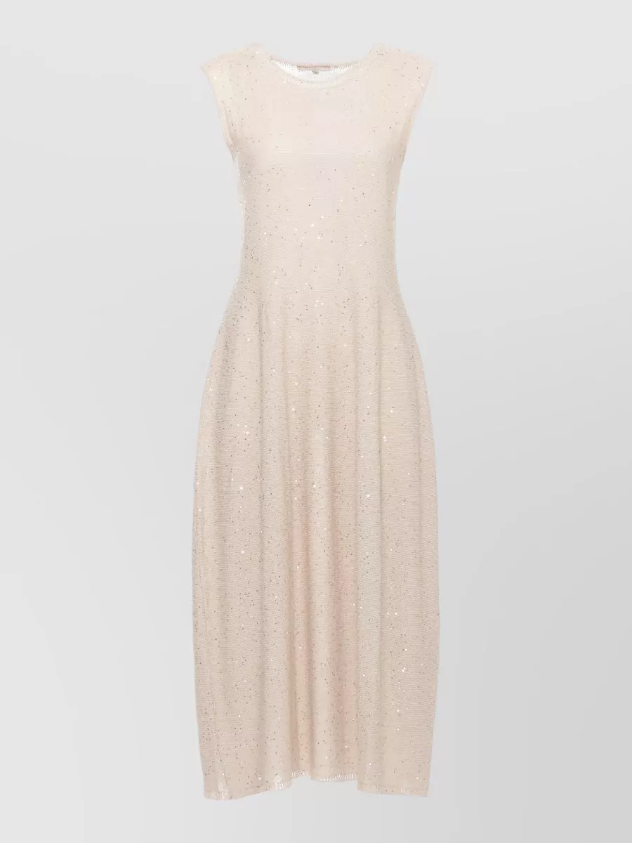 Antonelli Firenze Sequined sleeveless knee-length knitted dress