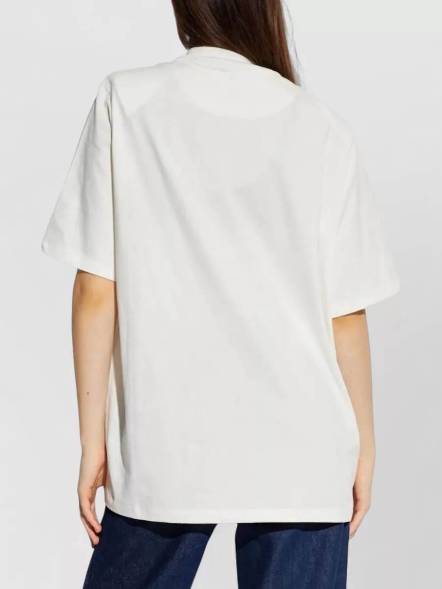 The Attico Short Sleeve Crew Neck Straight Hem Top