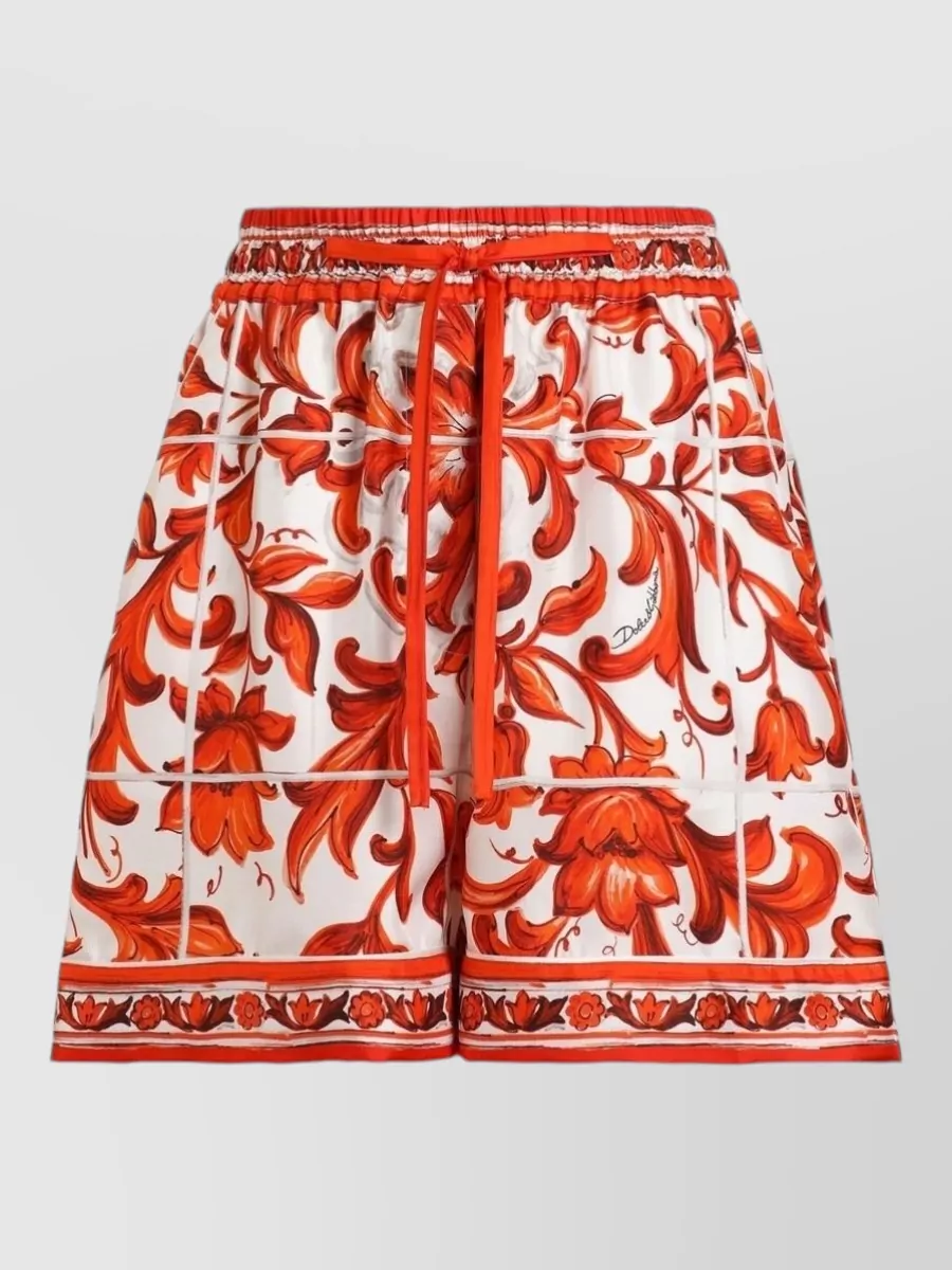 Dolce&Gabbana silk majolica print bermuda shorts