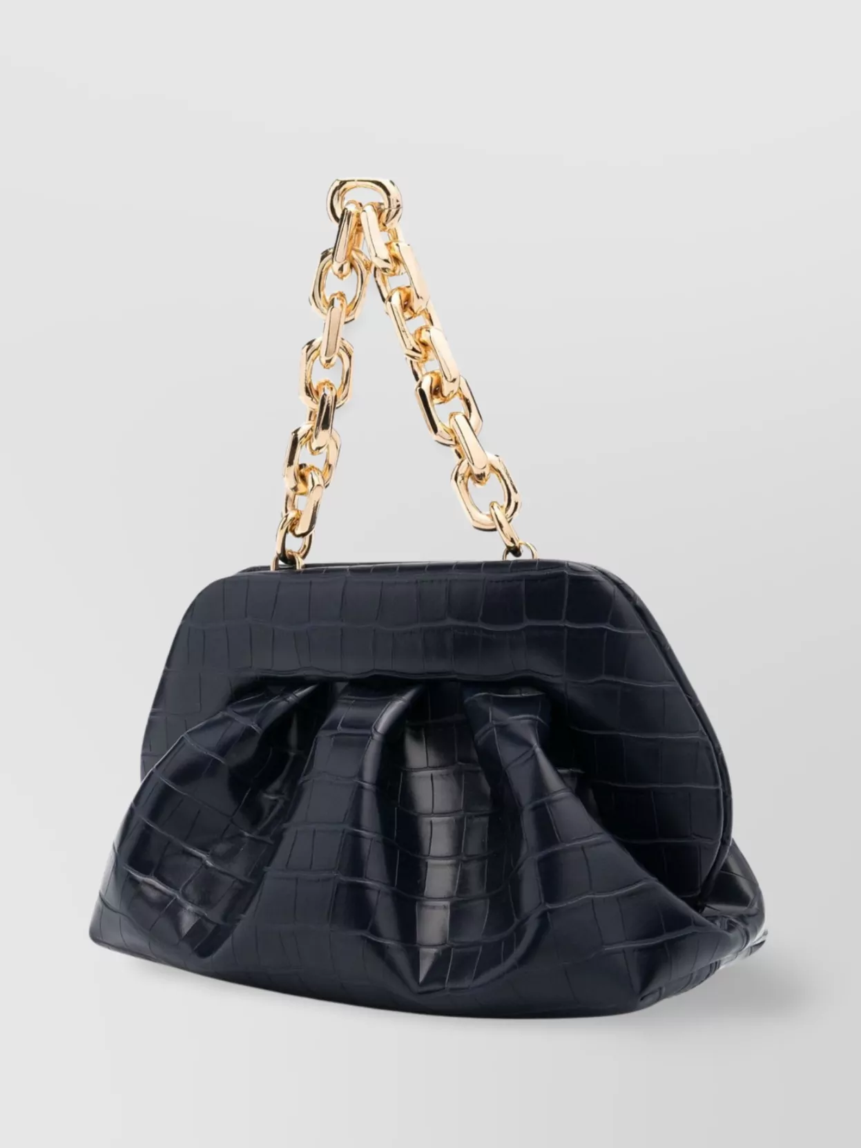 Themoirè Croco Embossed Faux Leather Clutch Bag