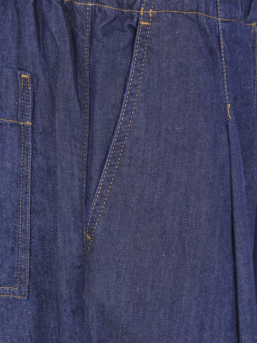 Dries Van Noten Pila Denim Cropped Trousers Wide Leg