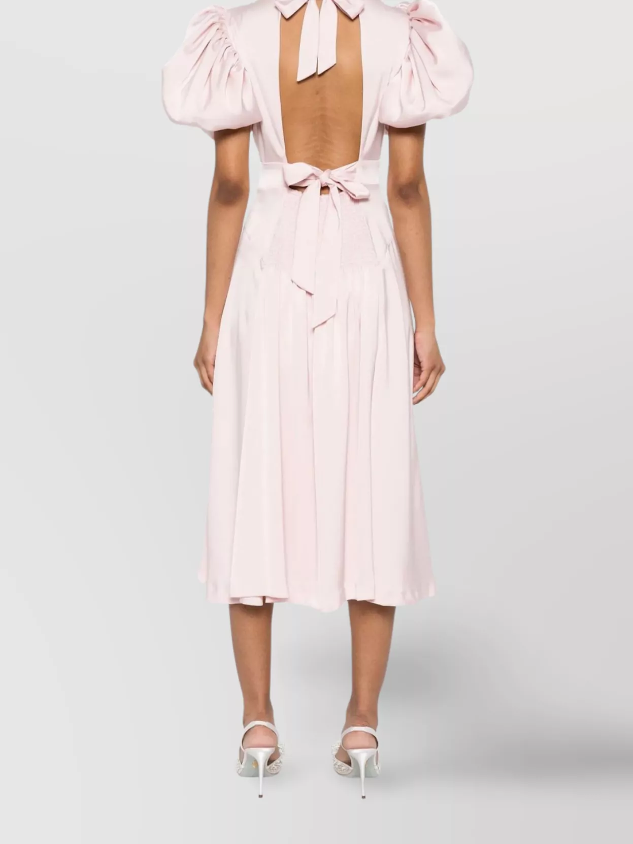 Rotate Birger Christensen Bridal Gathered Satin Midi Dress