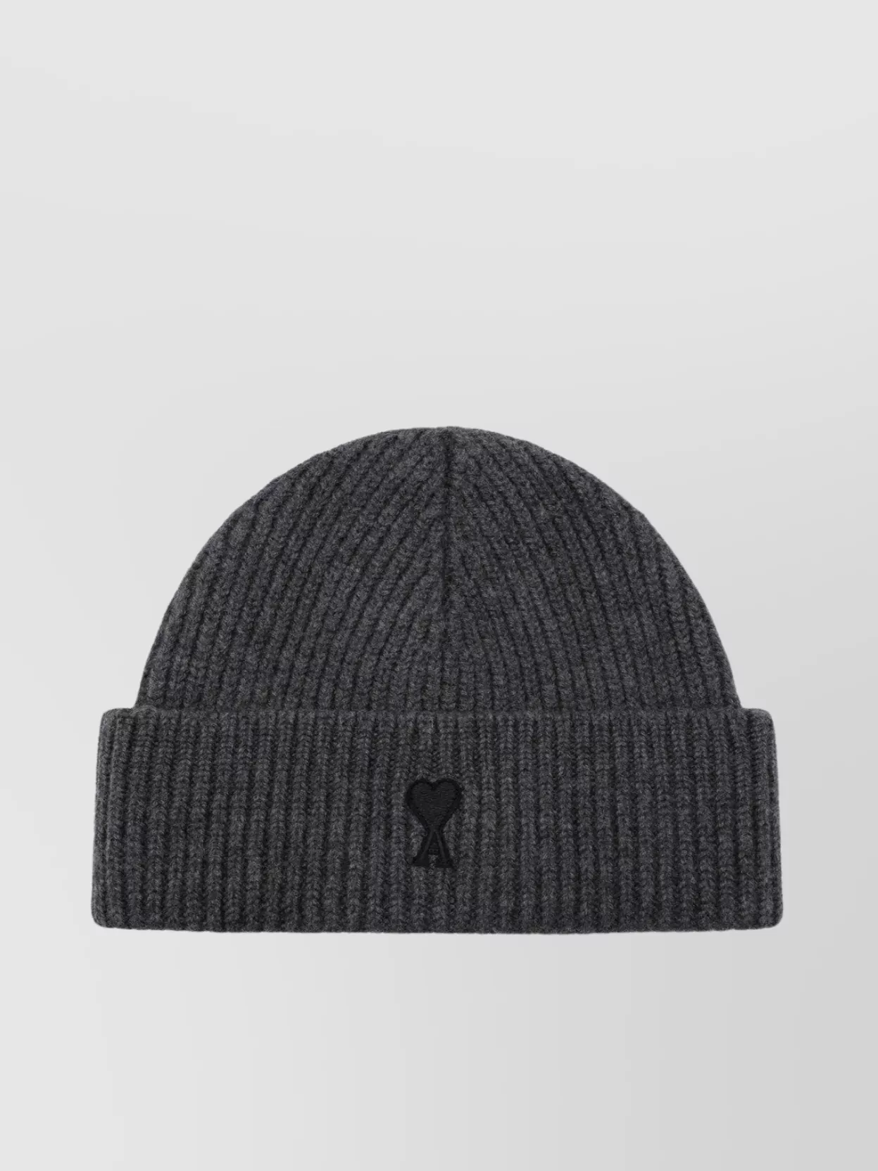 Ami Alexandre Mattiussi Heart Friend Wool Beanie In Gray