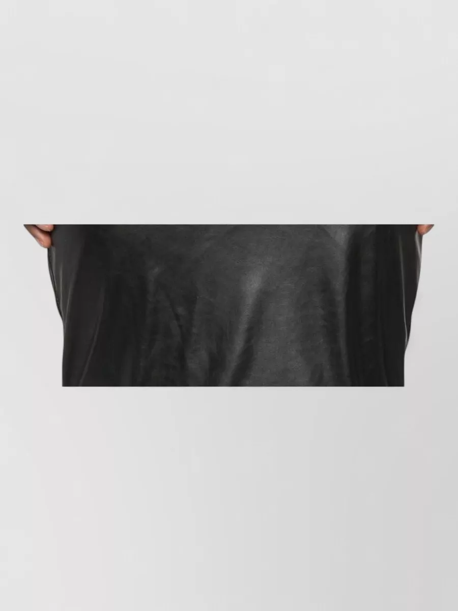 Elisabetta Franchi Faux Leather Ruched Twist Pencil Midi Skirt