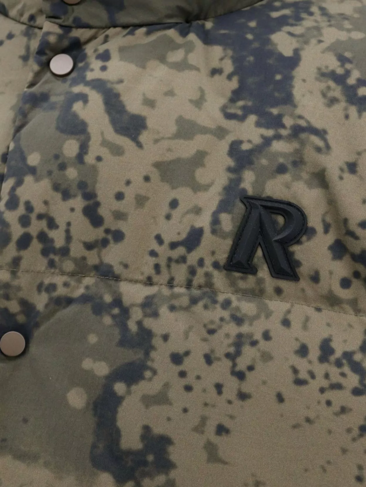 Shop Represent Camouflage Motif Quilted Nylon Jacket