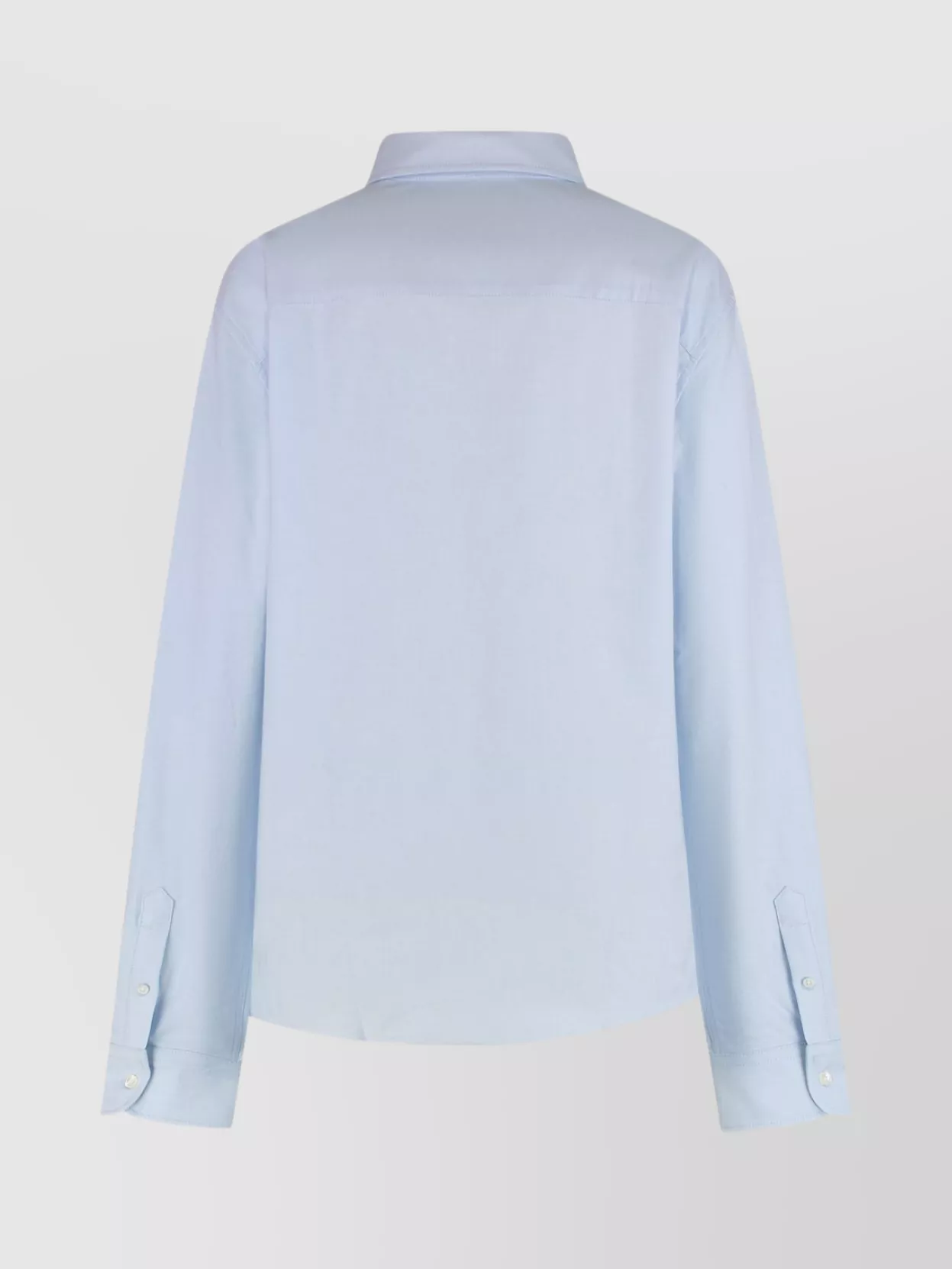 Ami Paris Long Sleeve Poplin Shirt With Rounded Hem