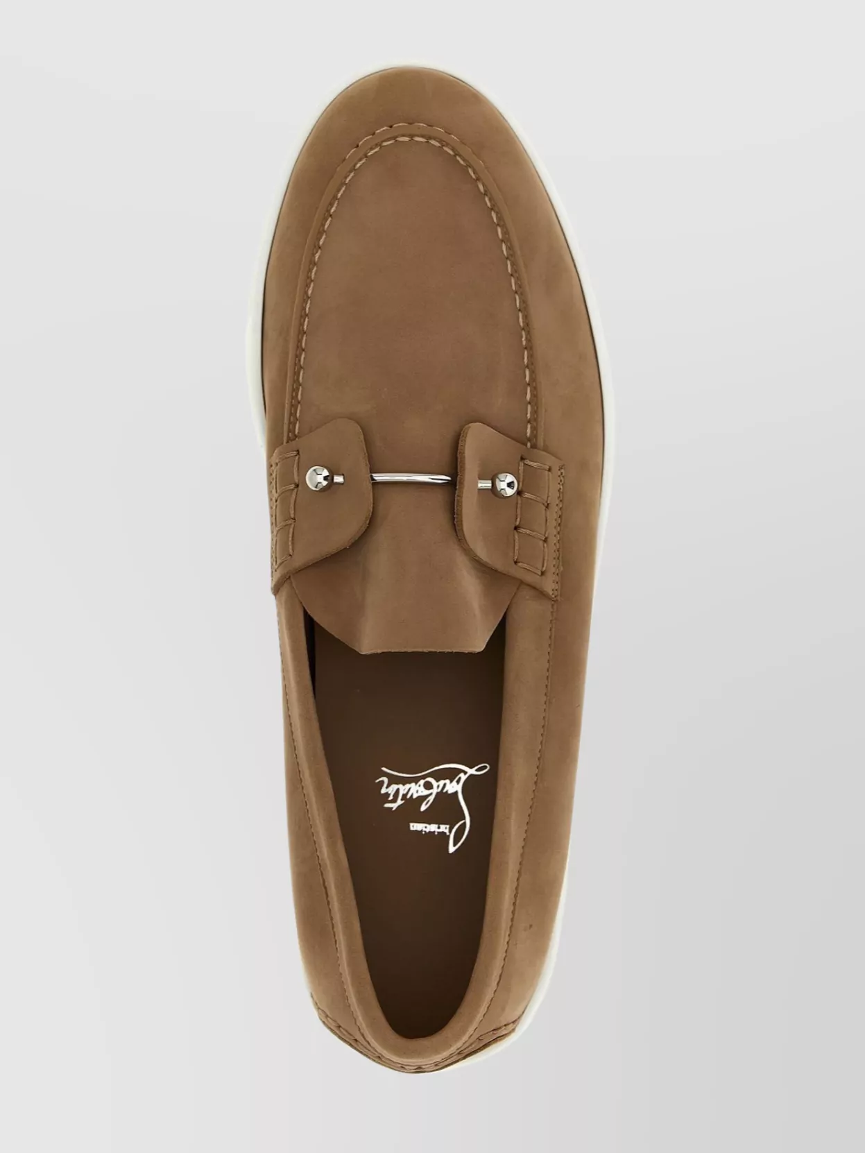 Christian Louboutin Boat Hardware Loafers Stitched Sole In Brown