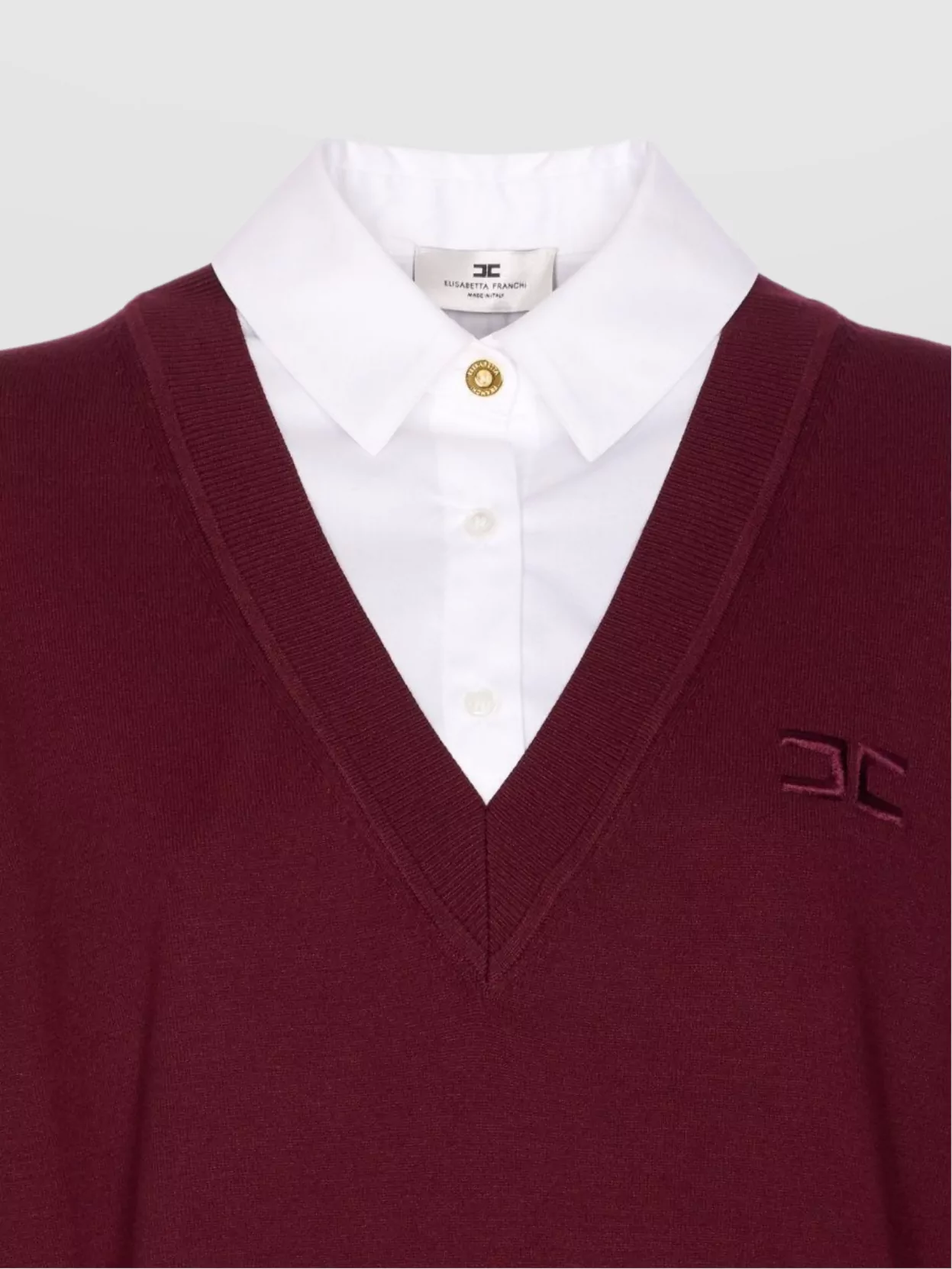 Elisabetta Franchi Viscose And Cotton Poplin Knit Dress In Red