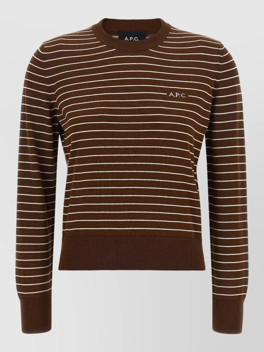 A.P.C. striped logo-trim sweater
