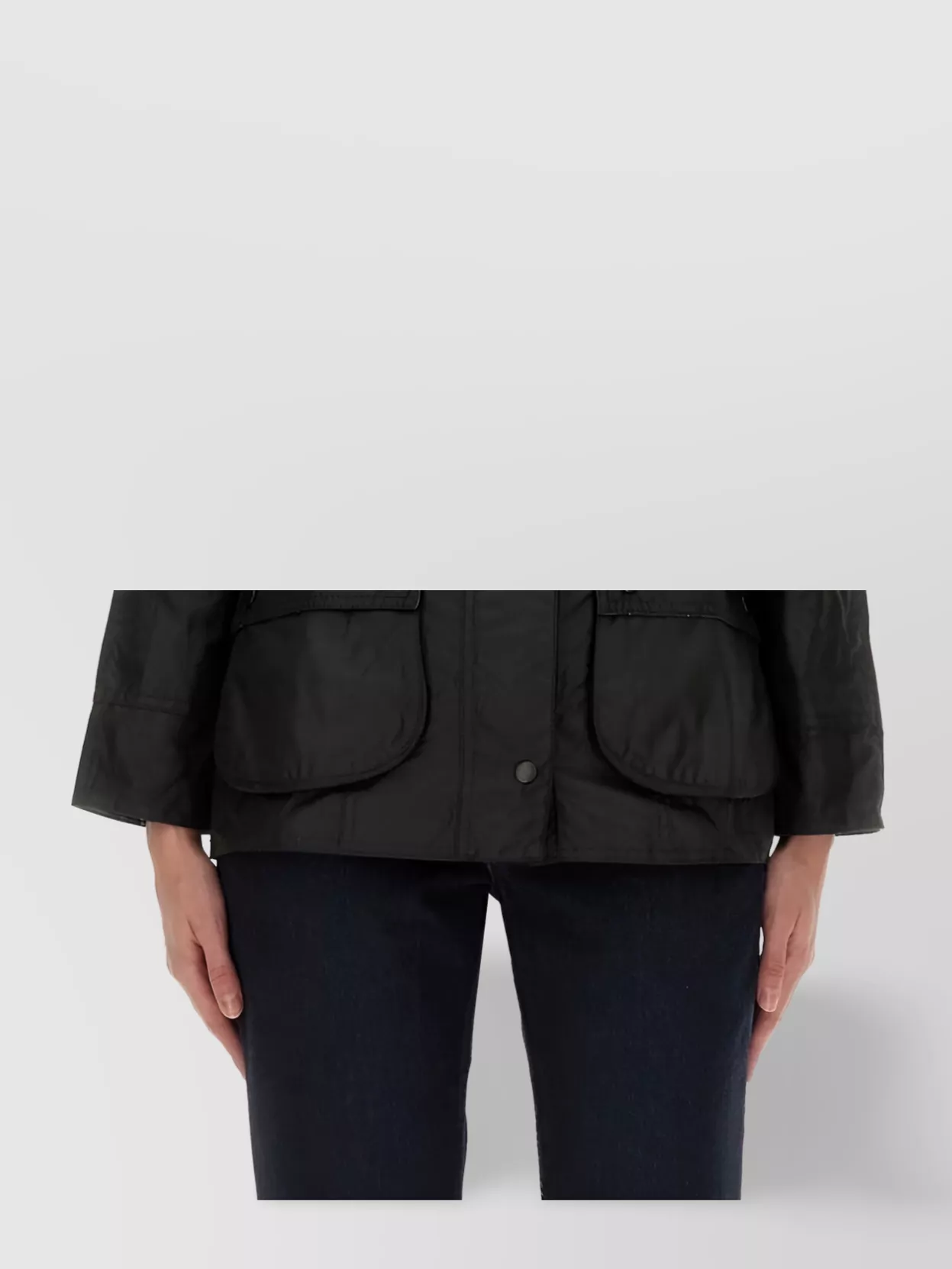 Barbour Collared Long Sleeve Coat With Flap Pockets
