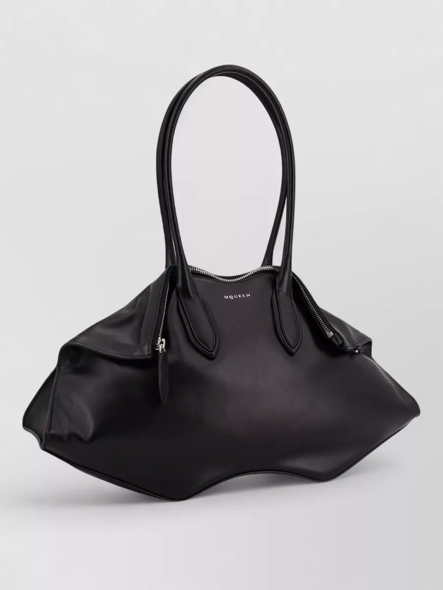 Alexander Mcqueen Manta Leather Shoulder Bag Double Handles