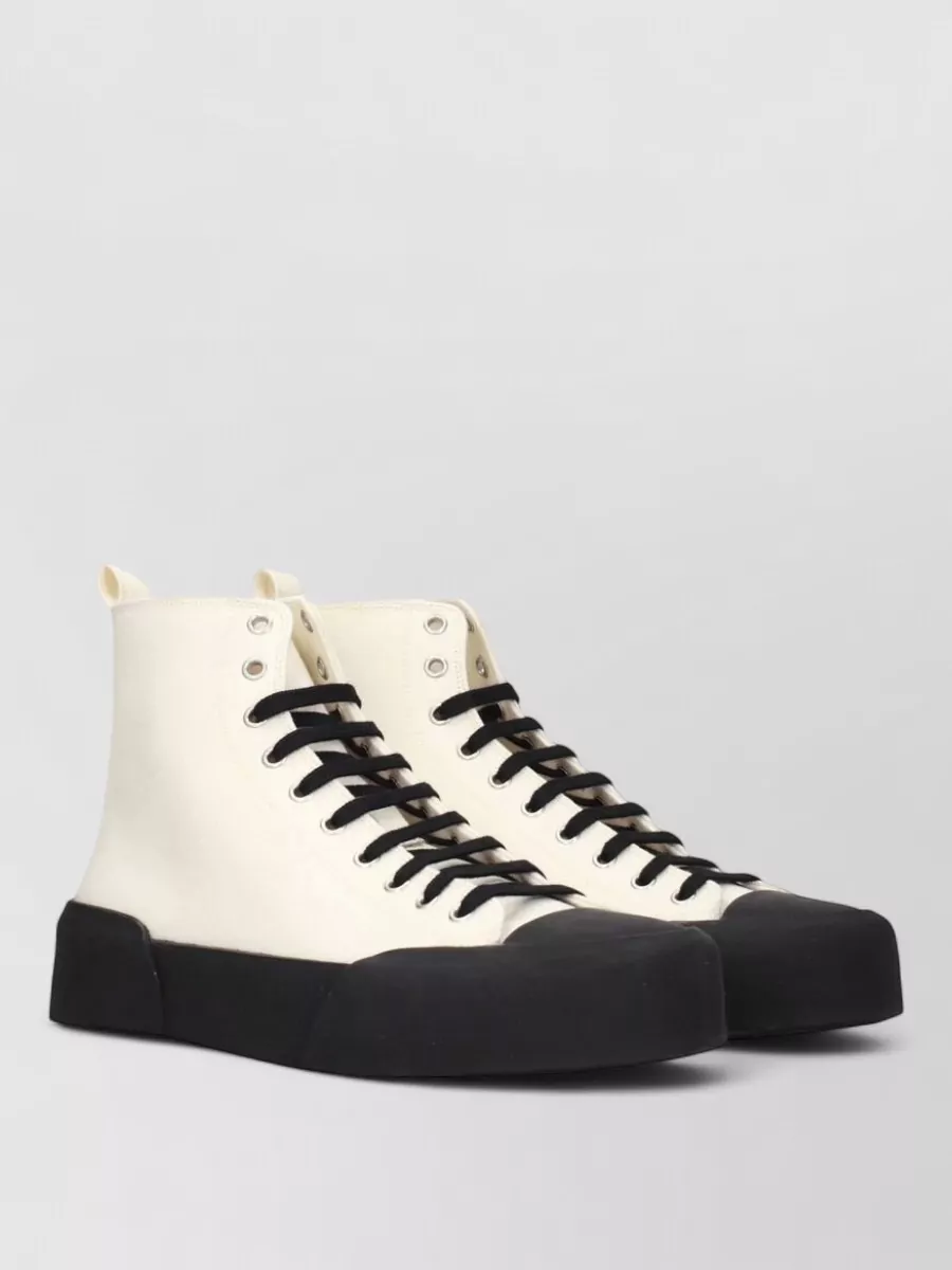 Jil Sander Canvas High-Top Sneakers