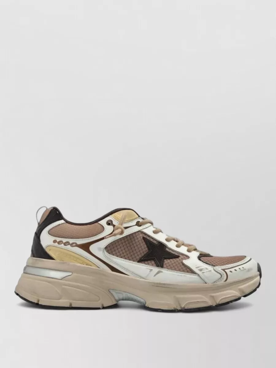 Golden Goose Leather Mesh Low-Top Sneakers