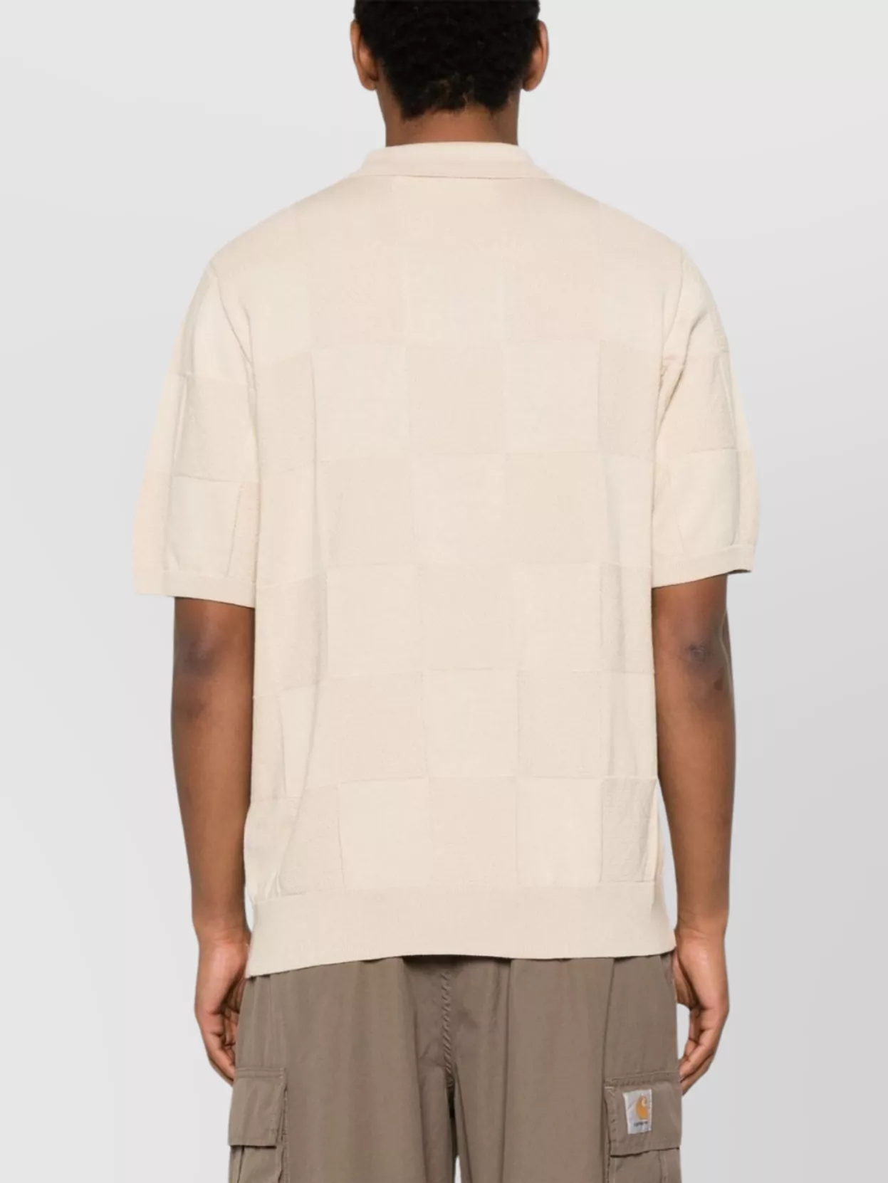 Carhartt Short Sleeve Checker Polo Fleur De Sel In Neutral