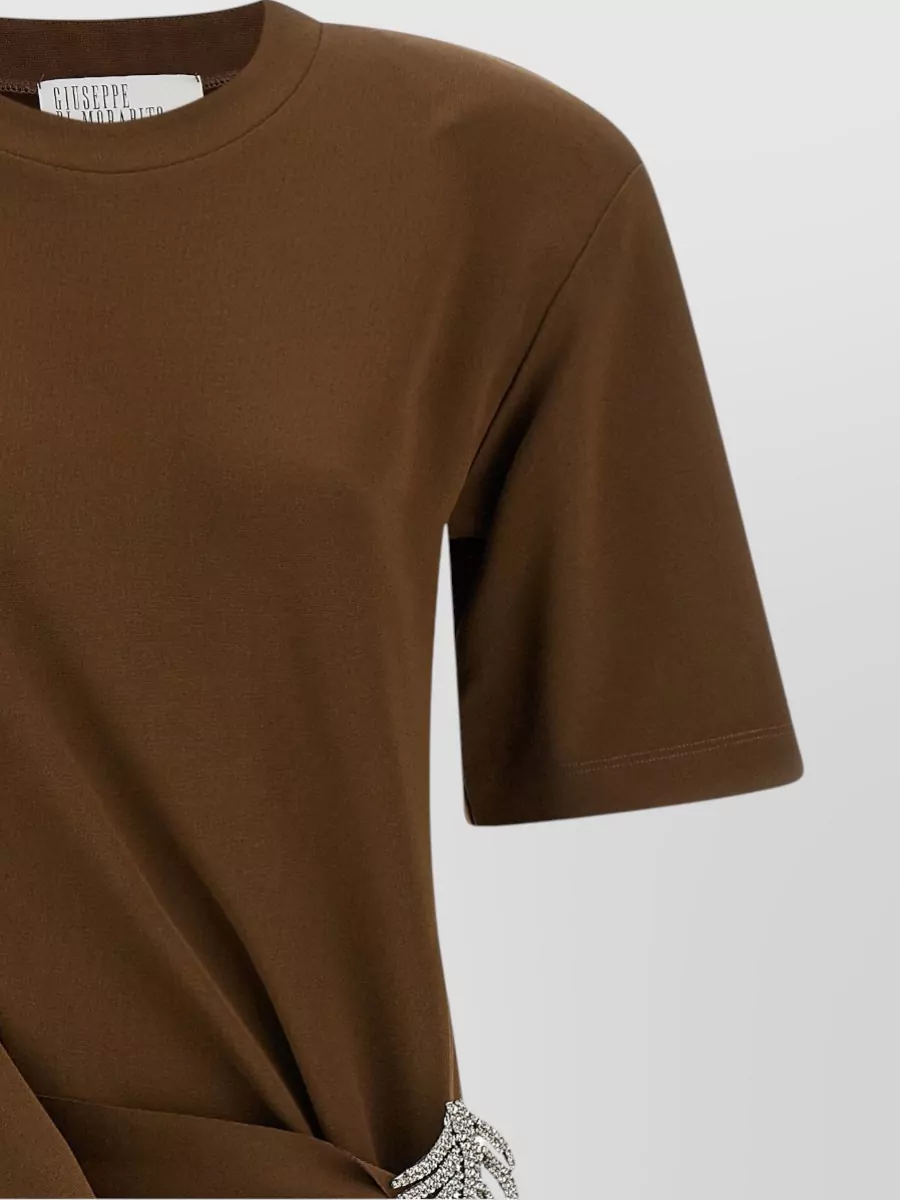 Giuseppe Di Morabito Dress Brooch Detail Short Sleeves Draped