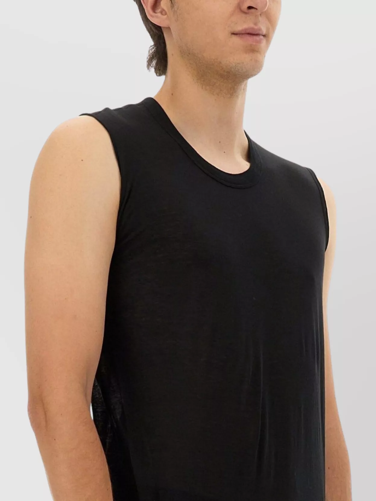 Rick Owens Round Neck Sleeveless Top In Light Fabric