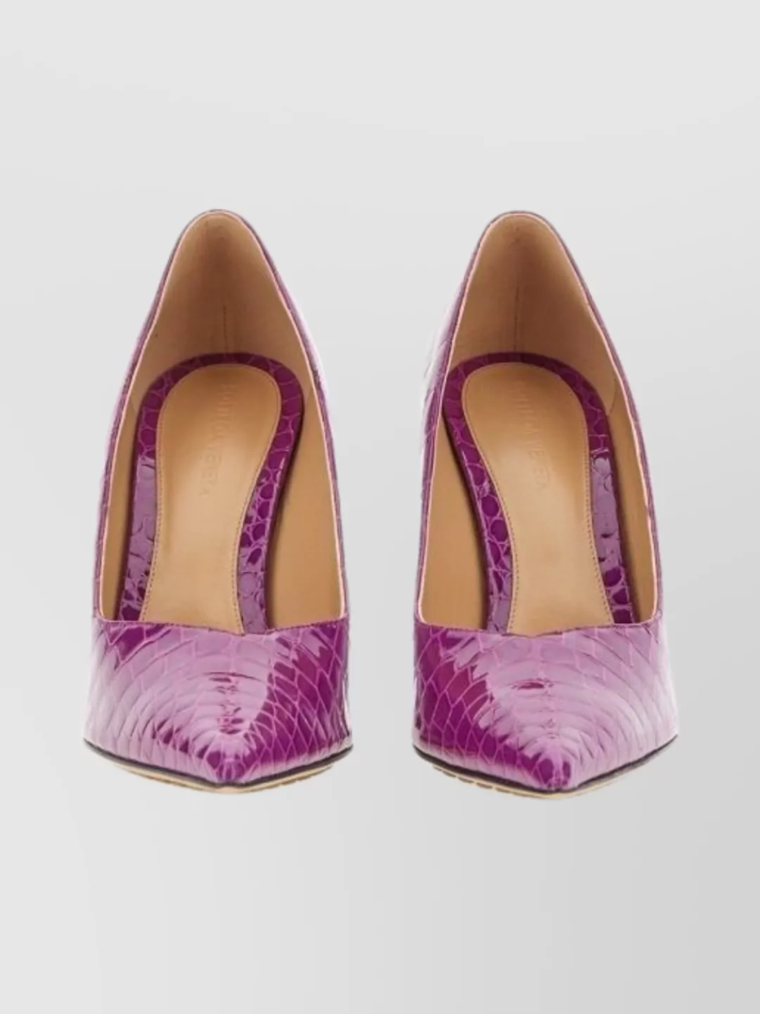 Bottega Veneta Crocodile Embossed Pointed Toe Sandals