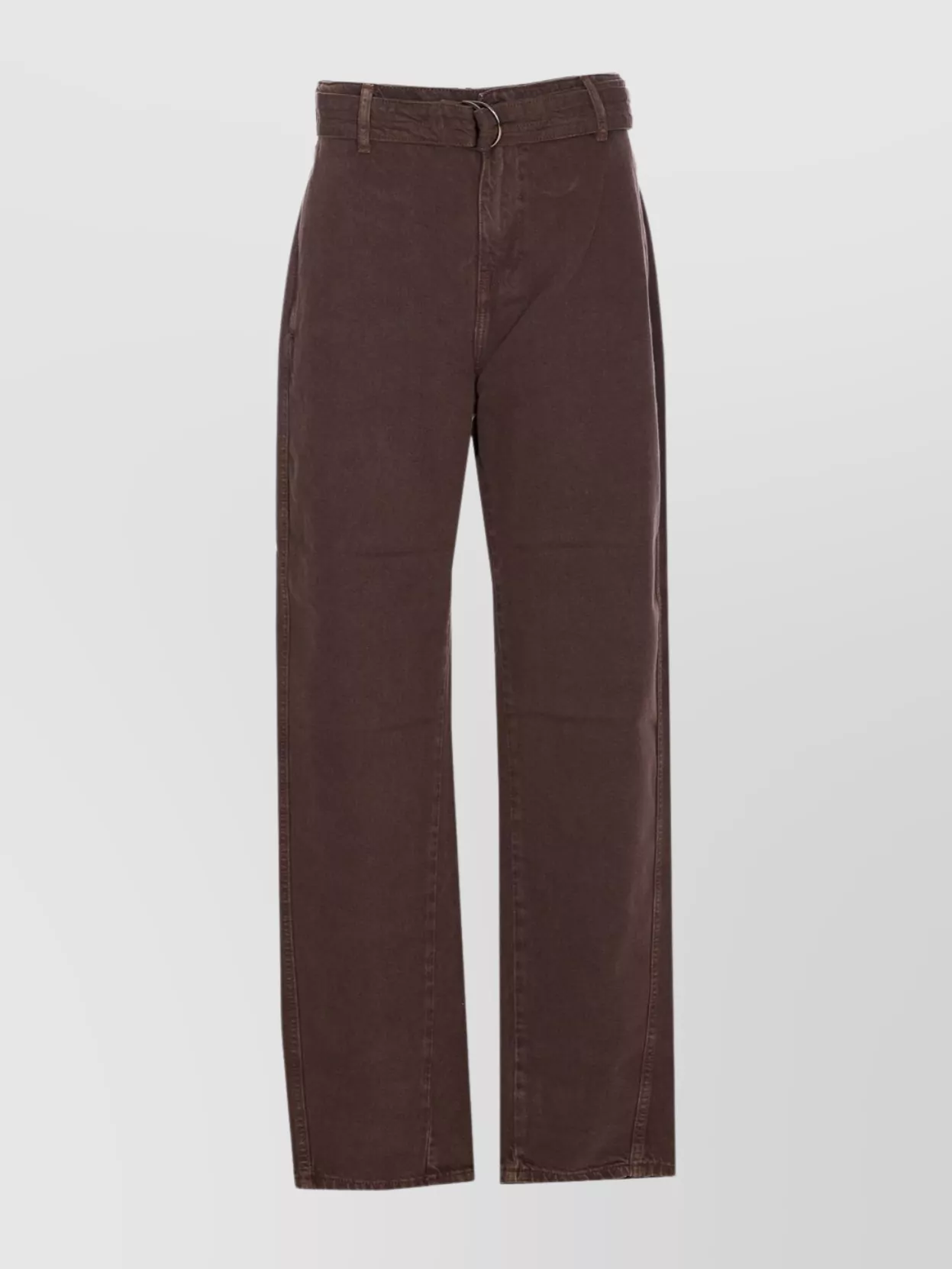 Liu •jo High Waist Loose Fit Straight Leg Trousers In Brown