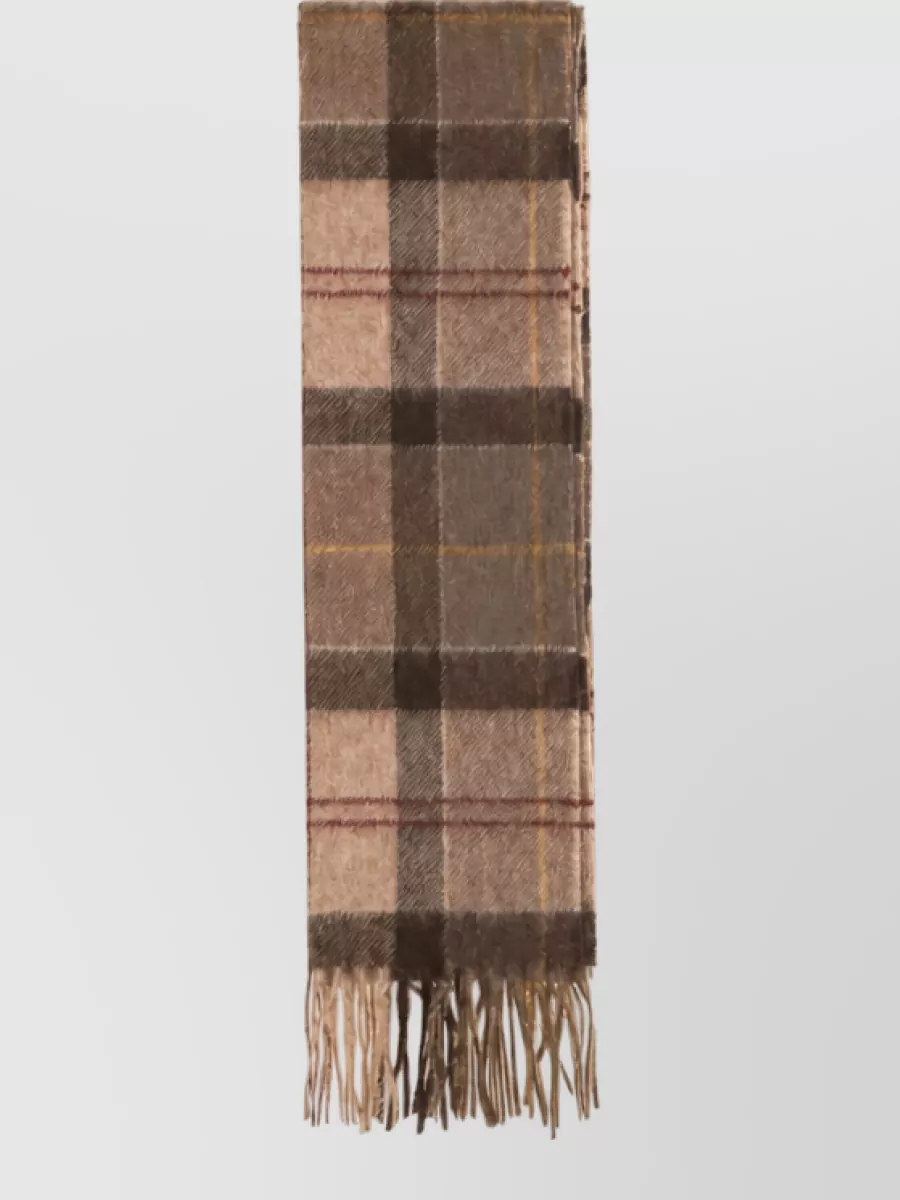 Barbour wool cashmere tartan scarf