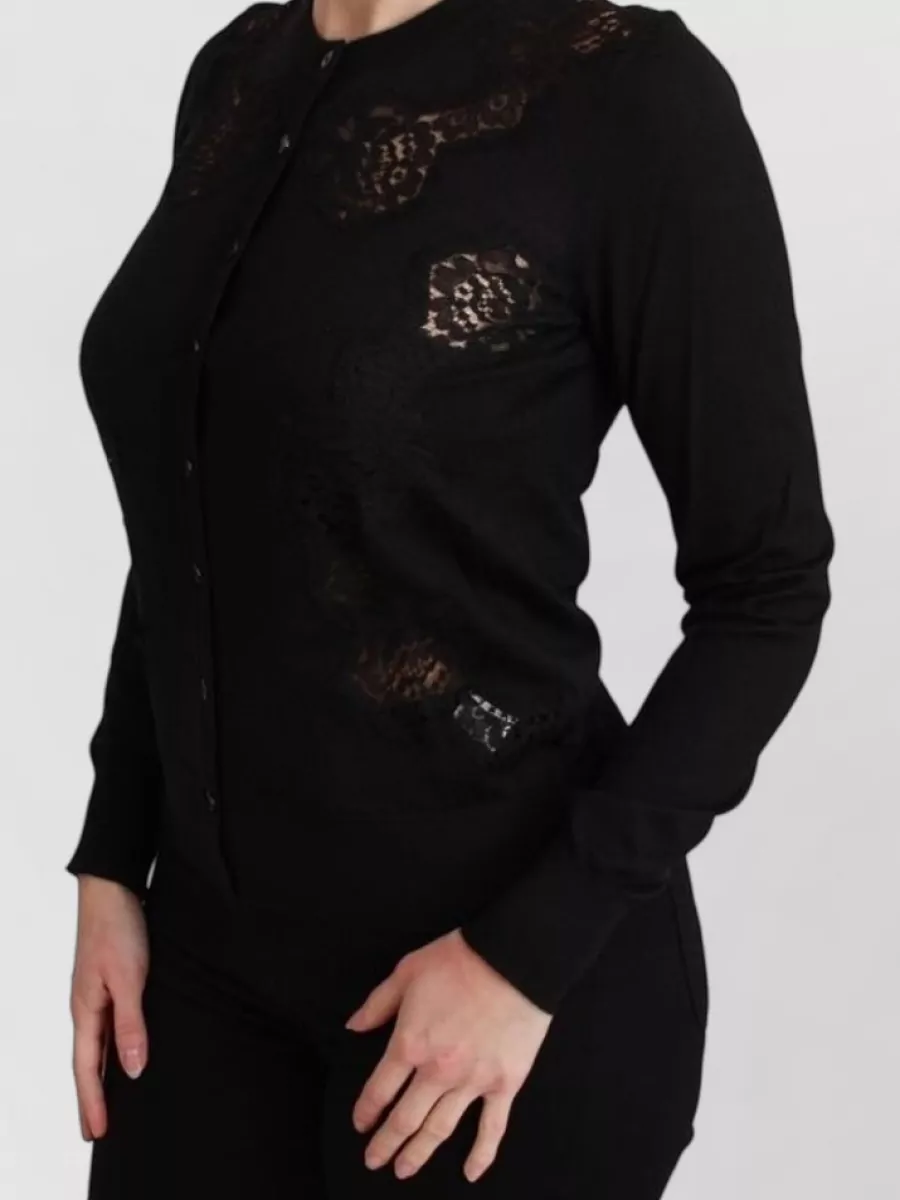 Dolce&Gabbana Cashmere Silk Lace Long-Sleeve Cardigan